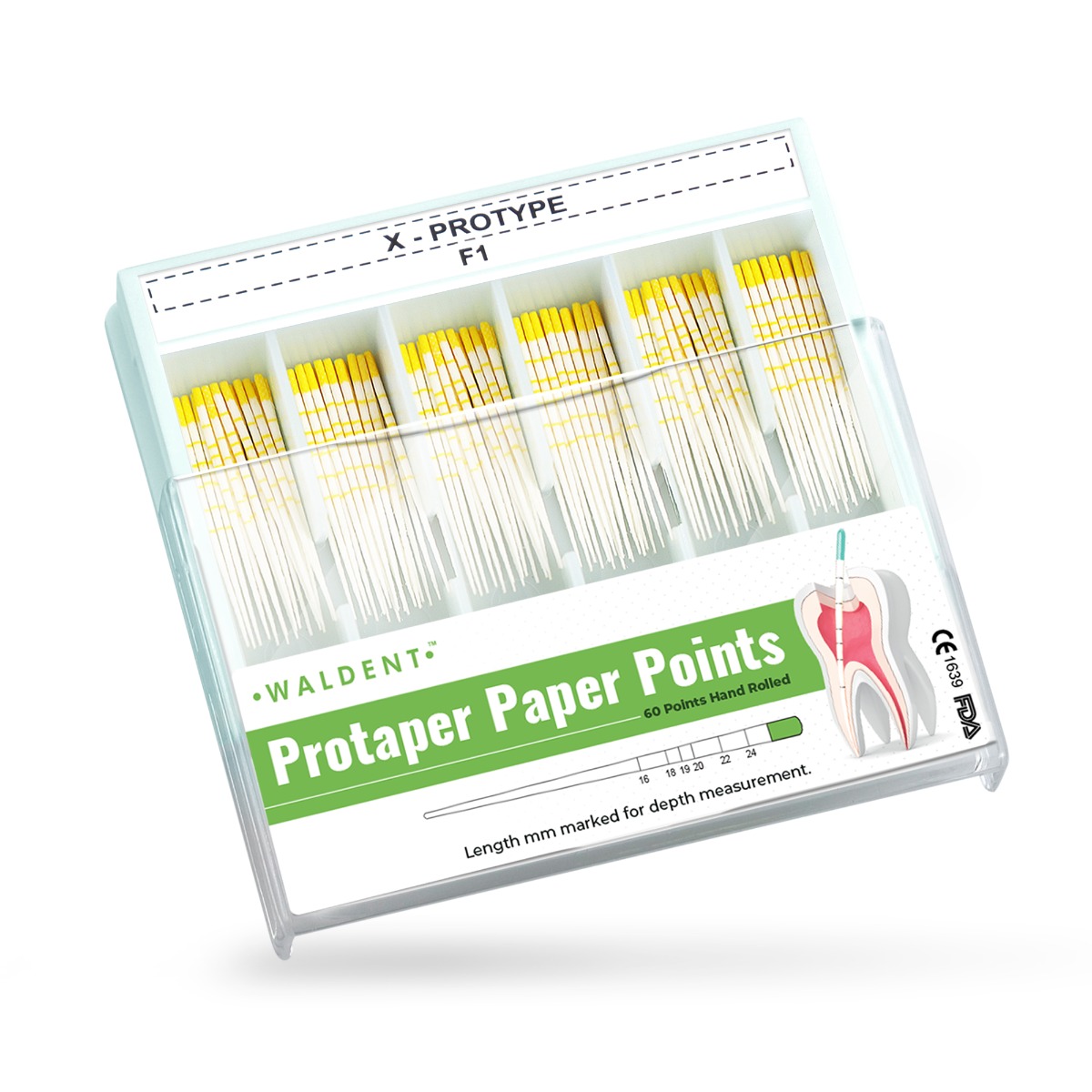 Waldent Progressive Taper Paper Points (ProTaper Compatible) - Length Marked #F1