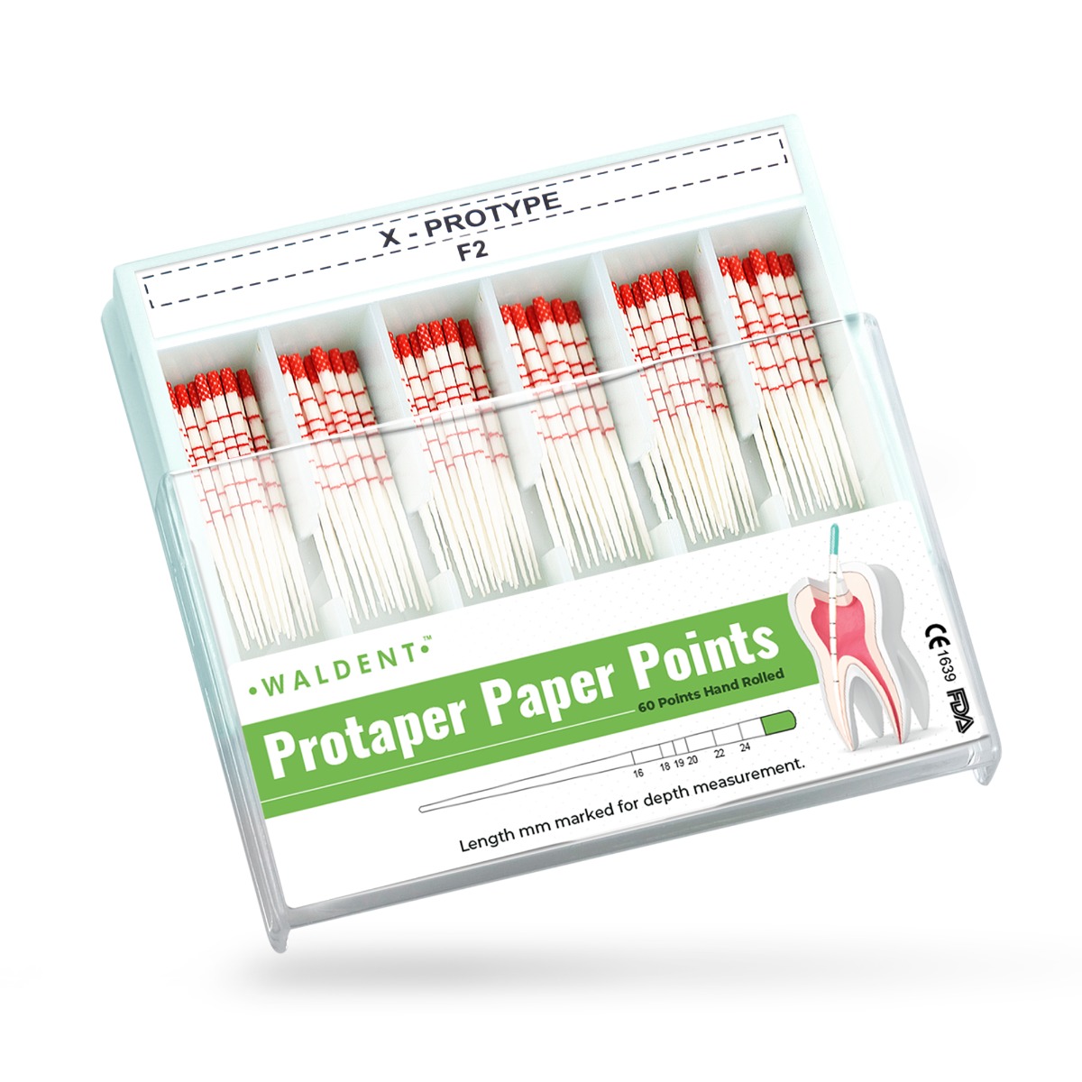 Waldent Progressive Taper Paper Points (ProTaper Compatible) - Length Marked #F2