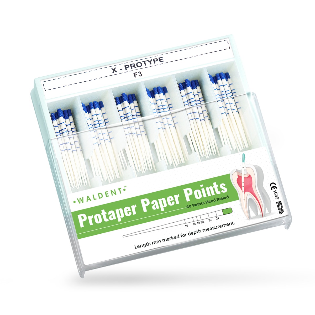 Waldent Progressive Taper Paper Points (ProTaper Compatible) - Length Marked #F3