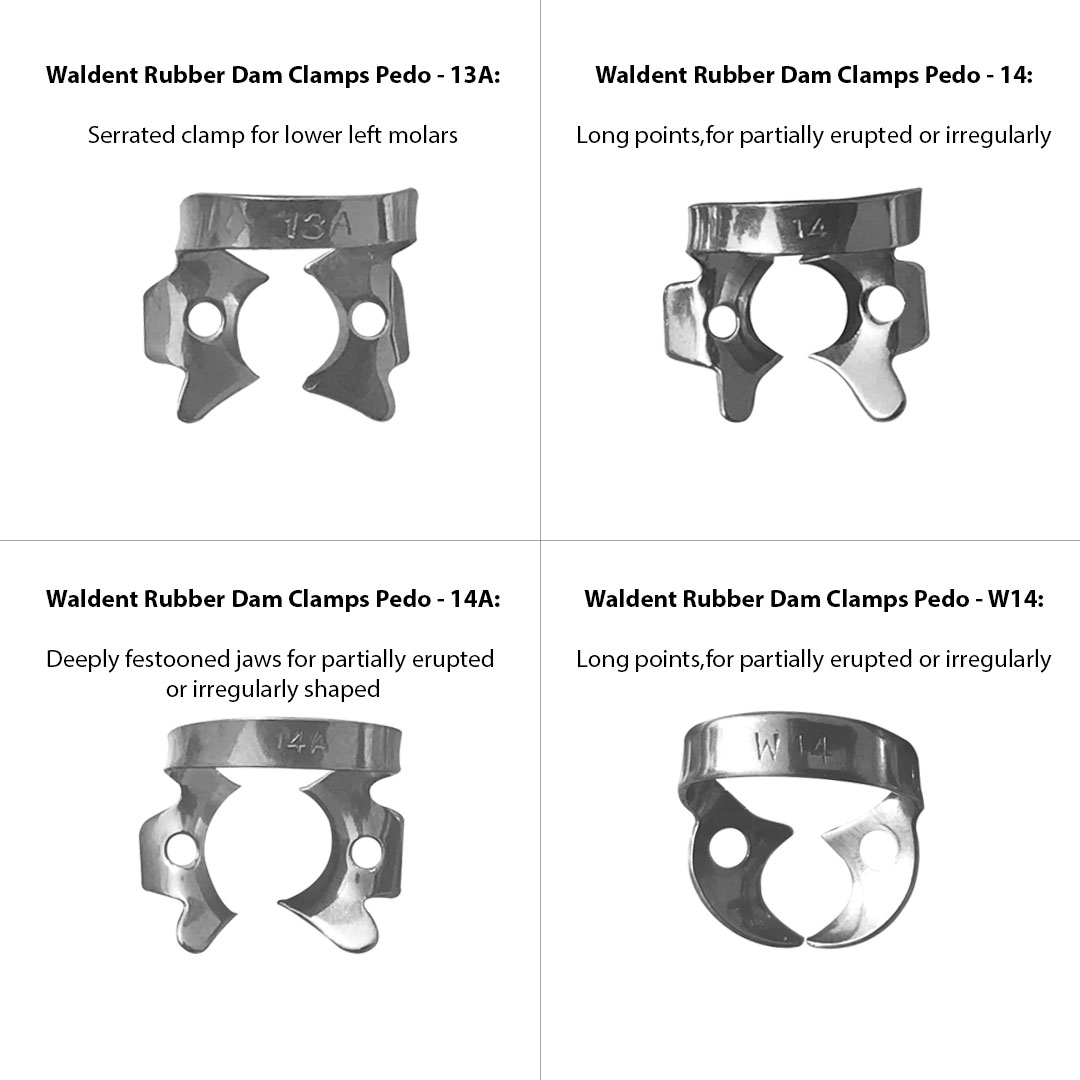 Waldent Rubber Dam Clamps Pedo
