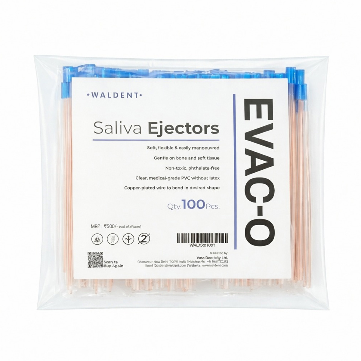 Waldent Saliva Ejector (Pack Of 100 With Copper Wire)