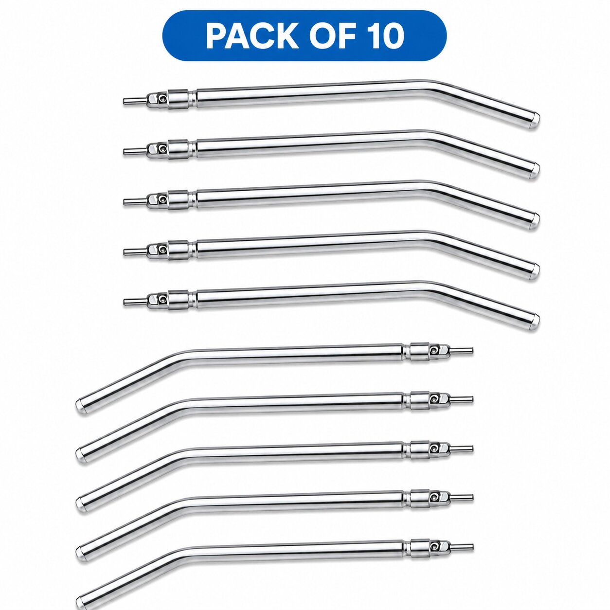 Waldent Stainless Steel 3-Way Dental Syringe Tips (Pack of 10)