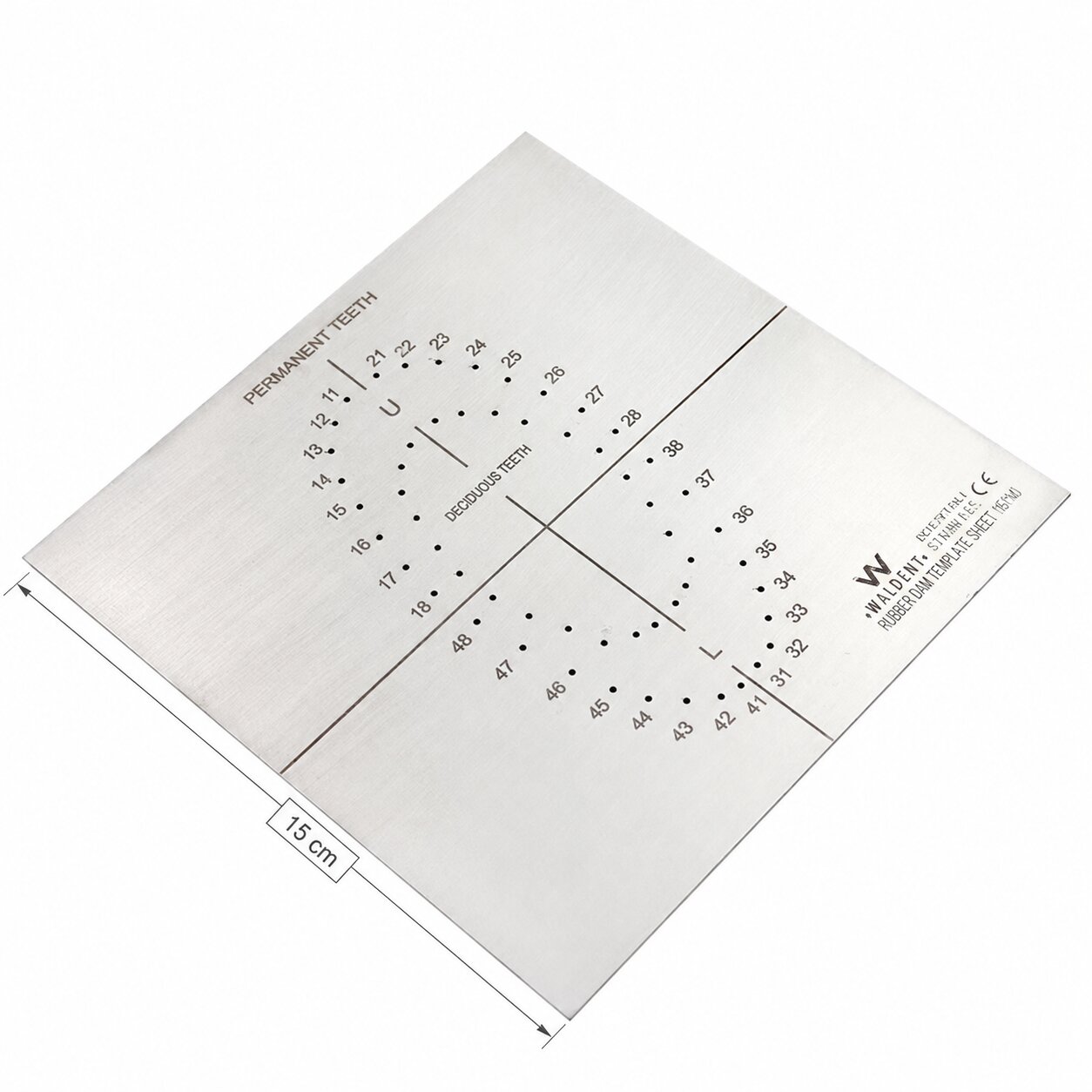 Waldent Rubber Dam Template Sheet (16/140)