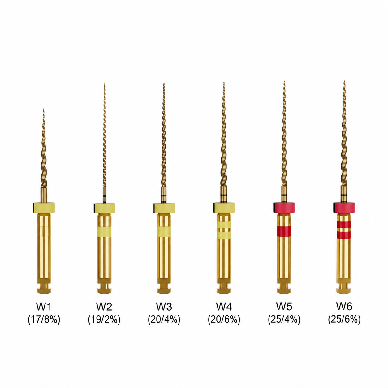 Waldent Wal-flex Gold Rotary Files 21mm