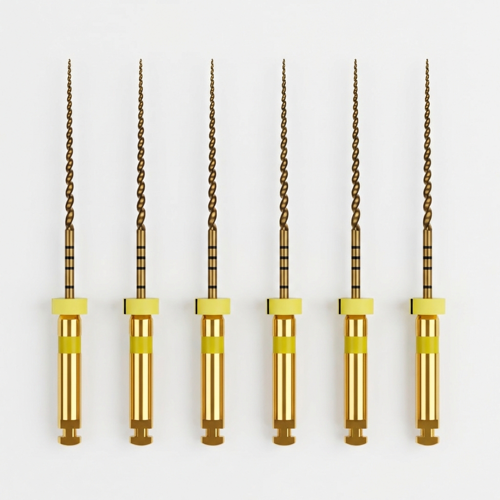 Waldent Wal-flex Gold Rotary Files 25mm - W3 (20/4%) (Pack Of 6)