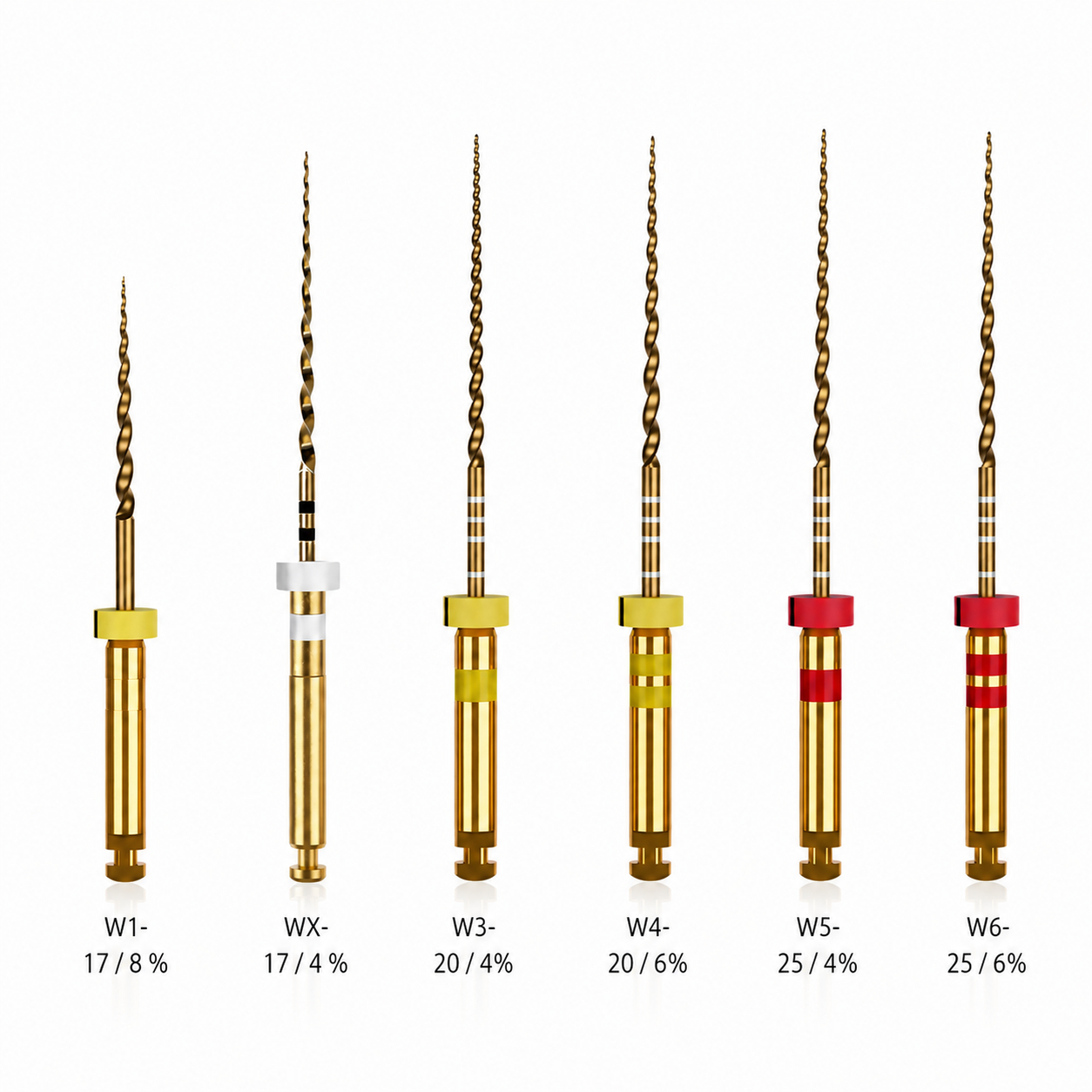 Waldent Wal-flex Plus Gold Rotary Files 25mm Assorted
