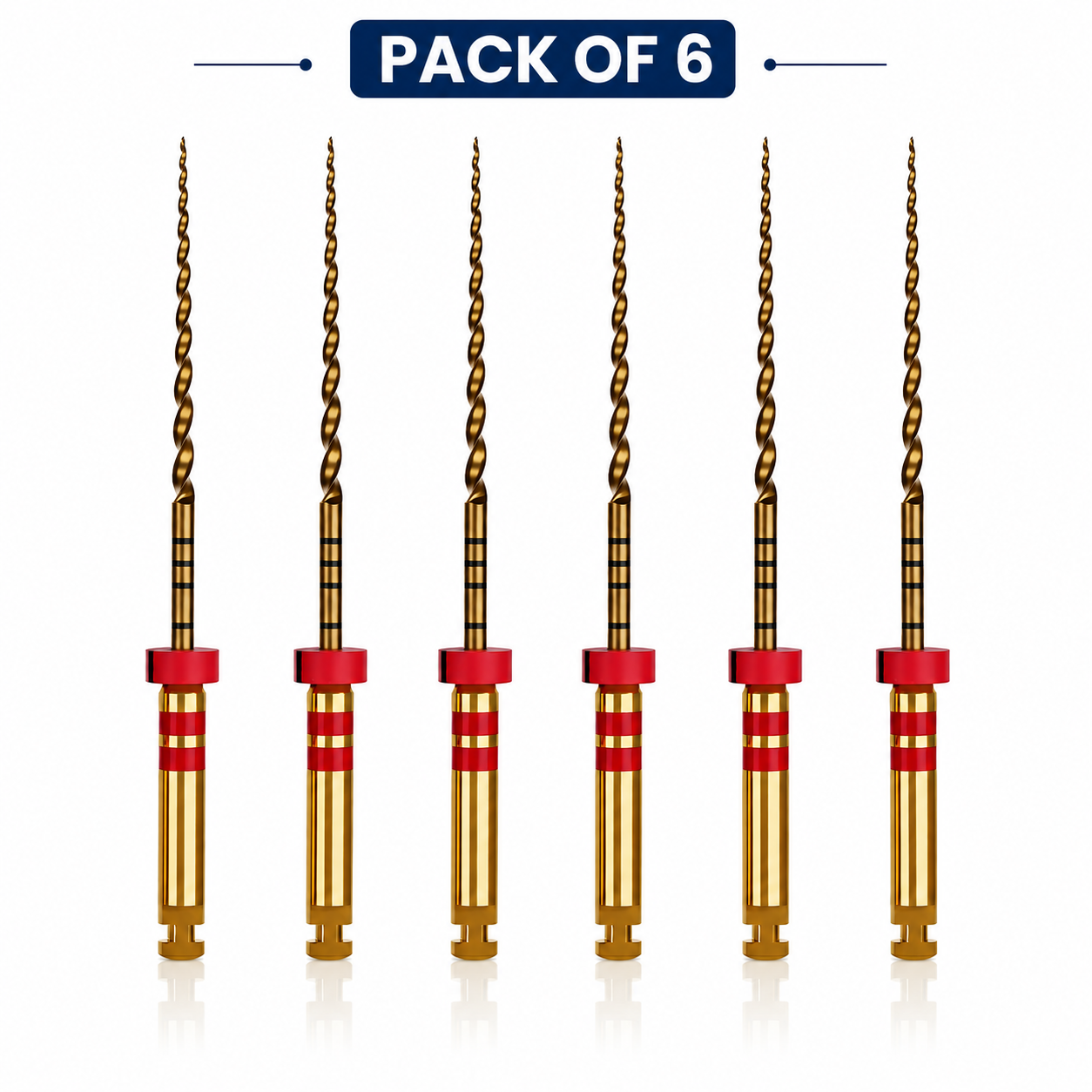 Woodpecker W3-Pro NiTi Rotary Files 25mm - 25/6% (Pack of 6)