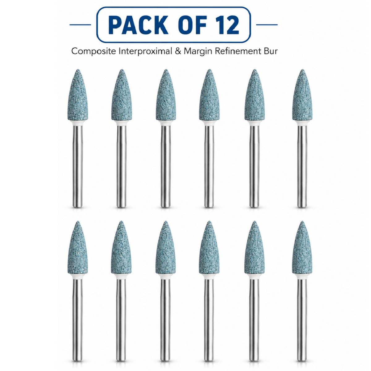 Youdent Composite Interproximal & Margin Refinement Kit FG - GF032 | Green Flame Shaped (Pack of 12)