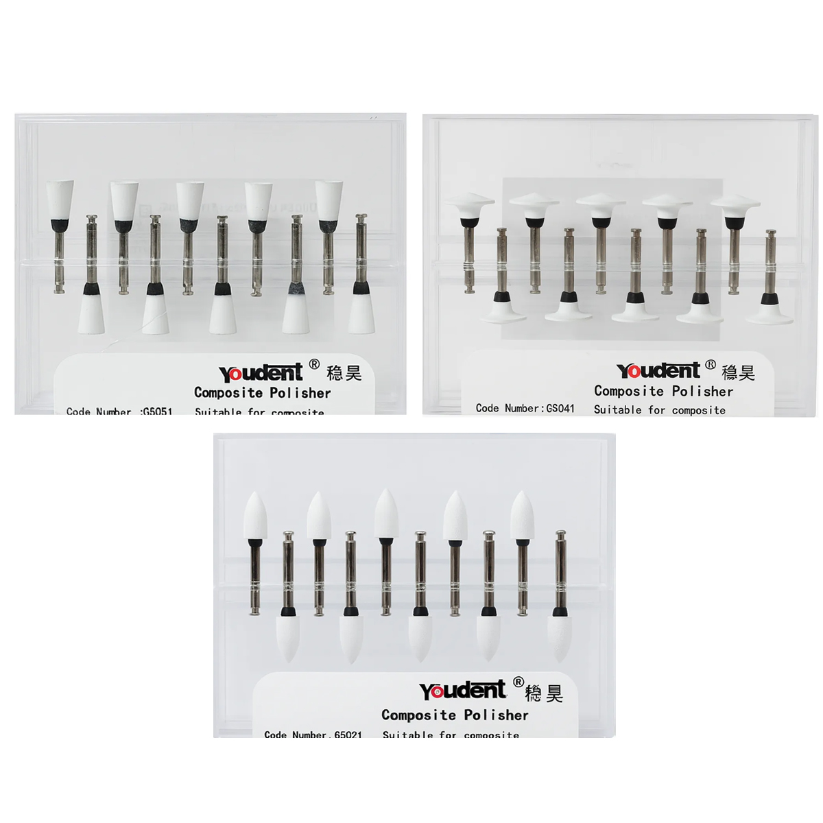 Youdent Composite Polishing Kit White RA (Pack of 10)