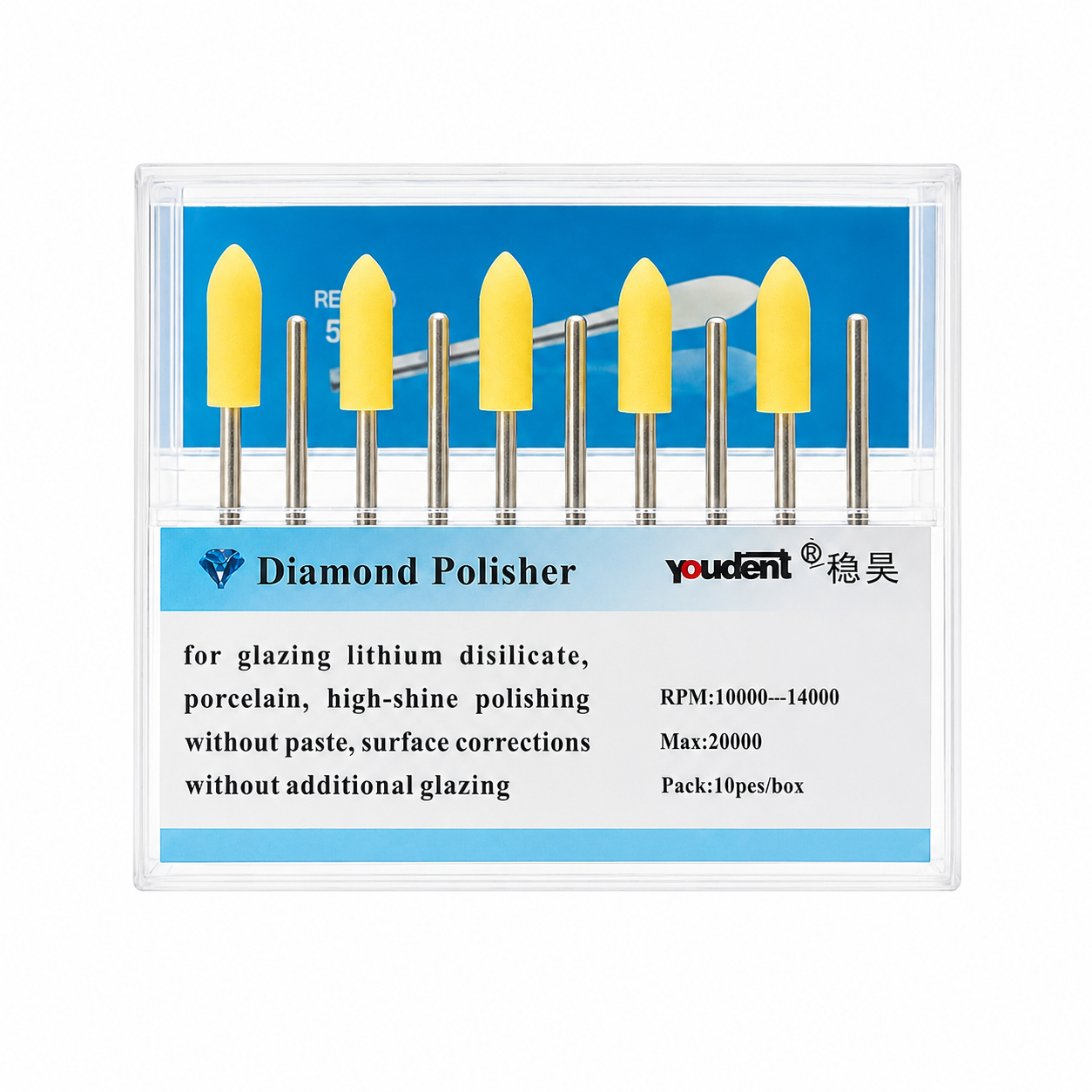Youdent Diamond Polishers Kit For Pre - Polishing Yellow HP (TRDH056)