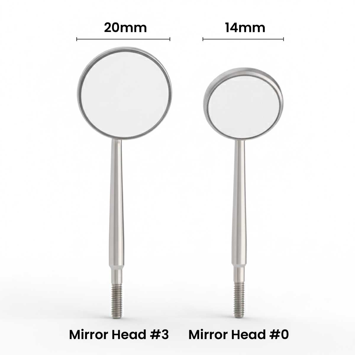 Zirc Crystal HD SS Mouth Mirror Heads