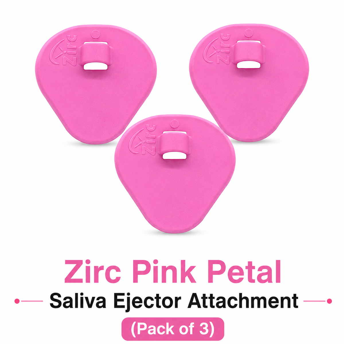 Zirc Pink Petal Saliva Ejector Attachment (Pack of 3)